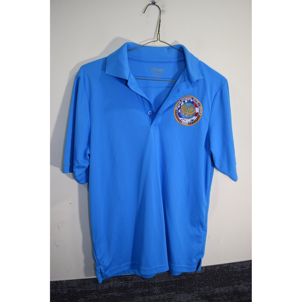 Office of Naval Intelligence Logo Polo Shirt MENS M Blue